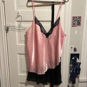 Pink and Black Lace plus size lingerie